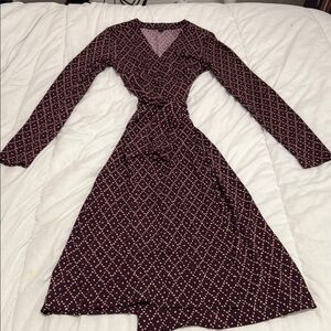 Ann Taylor Long Sleeve Wrap Dress
